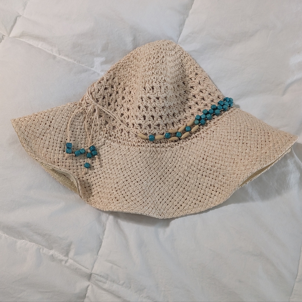 Beaded Straw Sun Hat